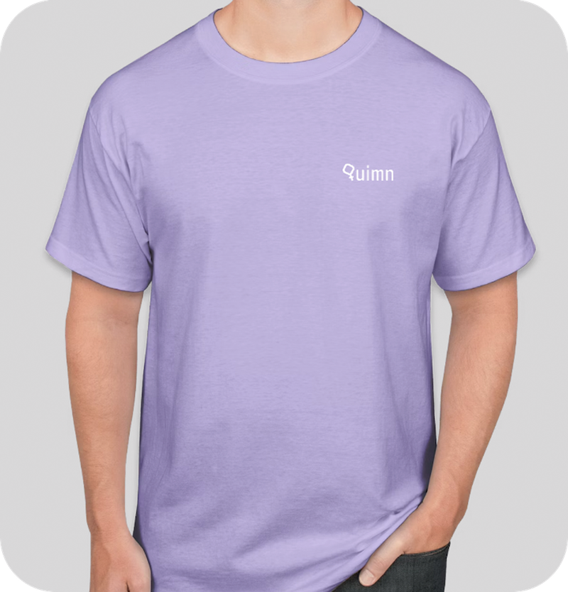 lavender tshirt with white logo
